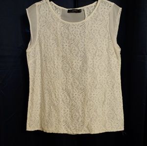 Misses cream lace top